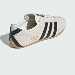 adidas Tokyo Suede Sneaker in Off-White with Black Stripes